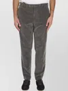 Pt Torino Mid-rise Straight Leg Corduroy Trousers In Gray