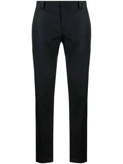 Pt Torino Mid-rise Tailored Cotton-blend Trousers In Blau