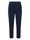 Pt Torino Mid-rise Tailored Trousers With Pleats And Buttoned Pockets In Blue