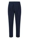 Pt Torino Mid-rise Tailored Trousers With Pleats And Buttoned Pockets In Blue