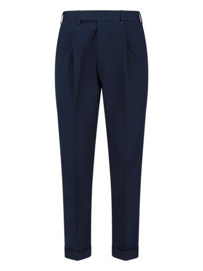PT TORINO MID-RISE TAILORED TROUSERS WITH PLEATS AND BUTTONED POCKETS
