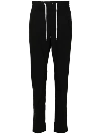 Pt Torino Drawstring-waist Tapered Trousers In Black