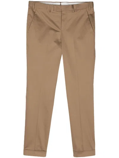 Pt Torino Mid-rise Tapered Trousers In Neutrals