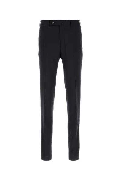 Pt Torino Midnight Blue Stretch Cotton Chino Pants In Black