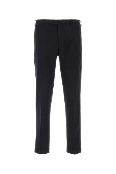 Pt Torino Midnight Blue Stretch Cotton Pant In Dark Blue