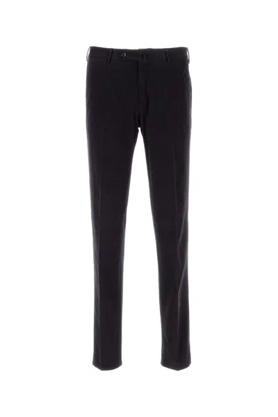 Pt Torino Midnight Blue Stretch Modal Blend Pant In White