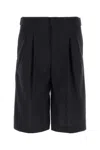 Pt Torino Midnight Blue Stretch Polyester Blend Bermuda Shorts In 0360