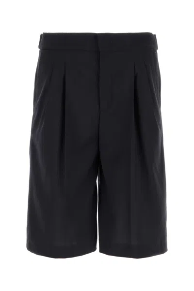 Pt Torino Midnight Blue Stretch Polyester Blend Bermuda Shorts