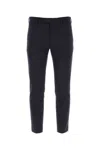Pt Torino Midnight Blue Stretch Wool Edge Cigarette Pant In Grey