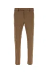 Pt Torino Stretch Cotton Trousers With Pockets And Creases In Brown