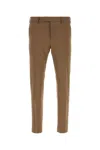 Pt Torino Stretch Cotton Trousers With Pockets And Creases In Brown