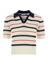 PT TORINO MULTICOLOR V-NECK SWEATER WITH ALL-OVER STRIPED MOTIF IN COTTON WOMAN