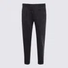 Pt Torino Naavy Blue Cotton Pants In Black