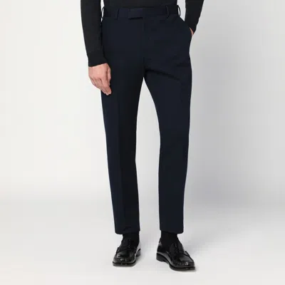 Pt Torino Navy Blue Cotton Trousers