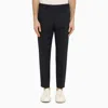 PT TORINO PT TORINO | NAVY BLUE SLIM TROUSERS IN COTTON AND LINEN