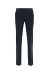 Pt Torino Navy Blue Stretch Cotton Blend Pant In Black