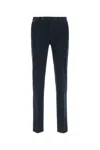 Pt Torino Navy Blue Stretch Cotton Blend Pant In Black