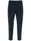 Pt Torino Blue Pants With Pleats And Belt Loops In Cotton Blend Man In Blue