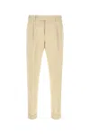 Pt Torino Beige Stretch-design Tapered Trousers In Neutral