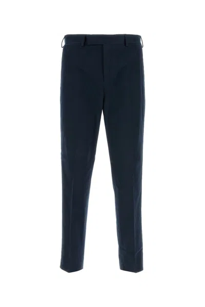 Pt Torino Trousers Stretch Cotton Front Crease In Blue