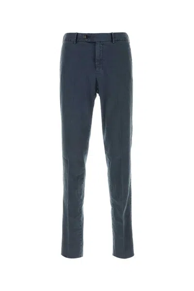 Pt Torino Stretch Linen Blend Pant With Elastic Waistband In Blue