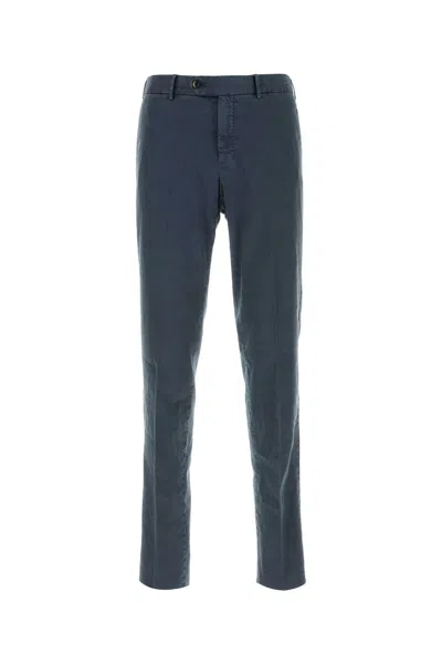 Pt Torino Stretch Linen Blend Pant With Elastic Waistband In Blue