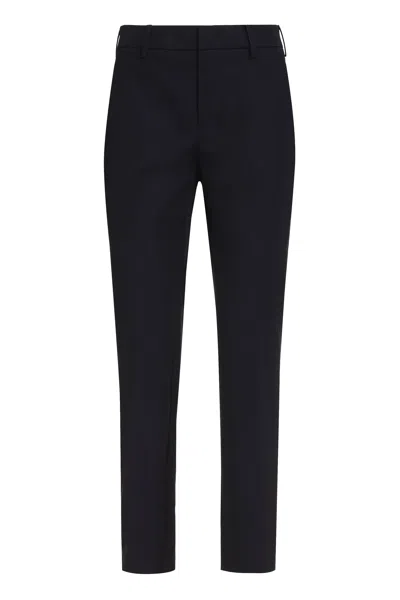Pt Torino Navy Blue Stretch Viscose Pant