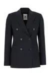 Pt Torino Stretch Wool Double-breasted Blazer In Navy