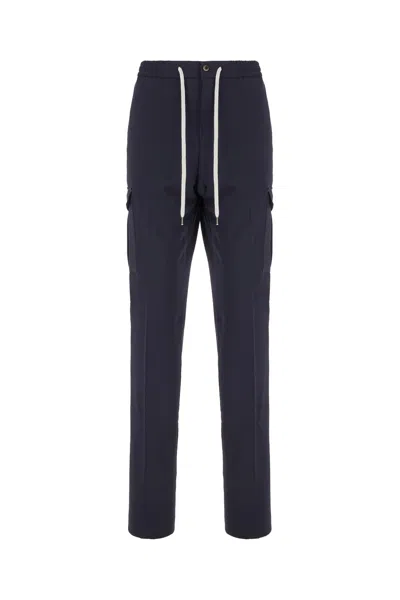 PT TORINO NAVY BLUE STRETCH WOOL JOGGERS