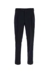 Pt Torino Straight Wool Trousers Elastic Waist In Black