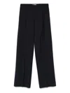 Pt Torino Navy Blue Trousers With Concealed Fastening In Blue
