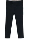 Pt Torino Navy Blue Trousers With Concealed Fastening In Black
