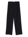 Pt Torino Navy Blue Trousers With Concealed Fastening In Blue