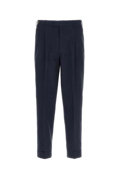 PT TORINO NAVY BLUE WOOL BLEND PANT