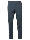 Pt Torino Navy Cotton Blend Trousers In Blue