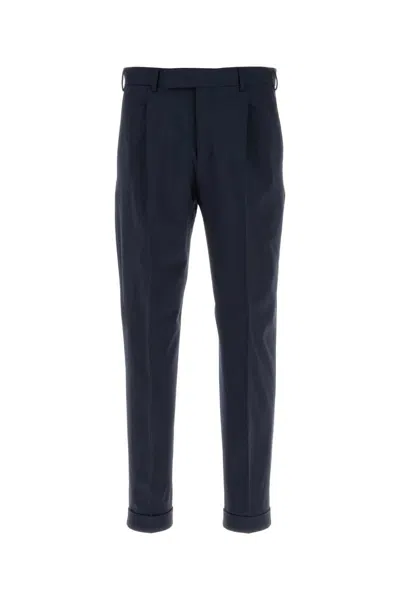 Pt Torino Navy Stretch Wool Pant