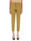 Pt Torino Slim Fit Cropped Trousers With Side Pockets In Brown