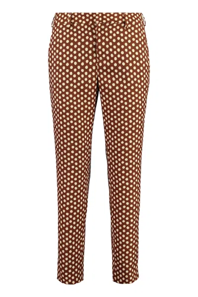 Pt Torino New York Printed High-rise Trousers In Brown
