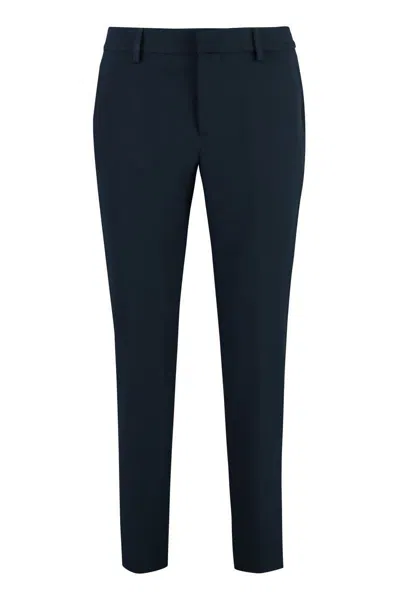 Pt Torino New York Techno Fabric Tailored Trousers In Blue