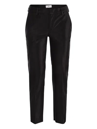 Pt Torino New York Velvet Trousers In Black