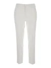 Pt Torino 'new York' White Pants With Belt Loops In Viscose Stretch Woman