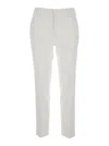 Pt Torino 'new York' White Pants With Belt Loops In Viscose Stretch Woman In White