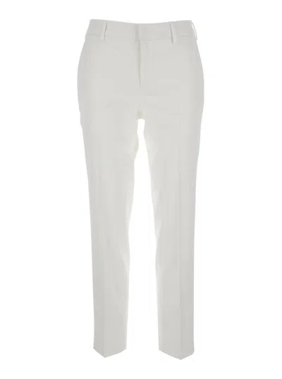 PT TORINO 'NEW YORK' WHITE PANTS WITH BELT LOOPS IN VISCOSE STRETCH WOMAN