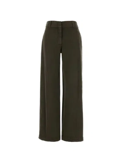 Pt Torino Chocolate Cotton Blend Colette Palazzo Pant In Brown
