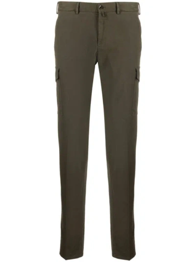 Pt Torino Corduroy Slim-fit Cargo Trousers In Green
