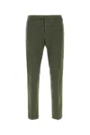 Pt Torino Olive Green Stretch Cotton Pant In Green