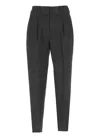 Pt Torino Palazzo Pants In Black Linen And Cotton With Floral Pattern