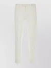 Pt Torino Refined Cotton Twill White Trousers With Detailing