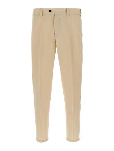 Pt Torino Beige Stretch Cotton Blend Silkochino Pant In Brown