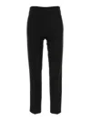 Pt Torino High-waisted Black Trousers With Tailored Front Pleats And Hem Slits In Black
